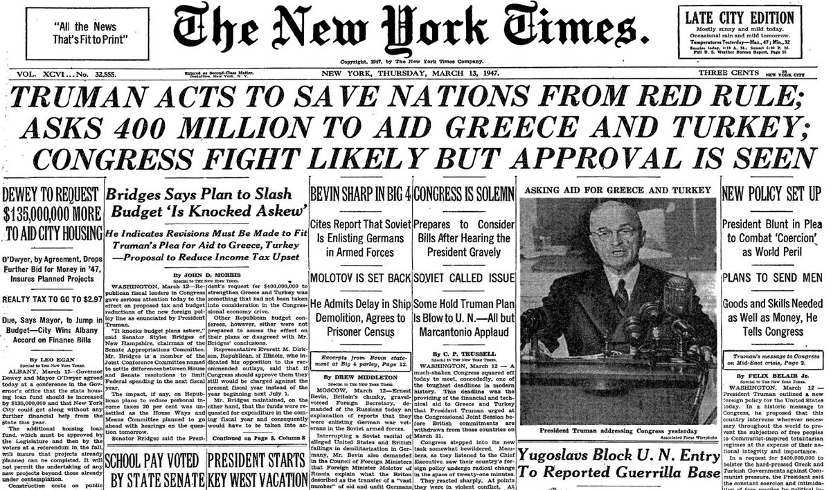 Act save. Доктрина Вулфовица the New York times. Трумэн the New York times 24 июня 1941.